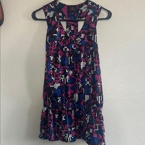 M BEBE Mosaic Print Halter Sleeveless Top with jewels